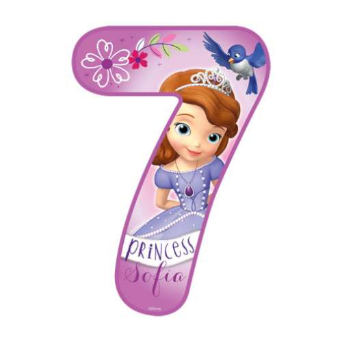 Sofia the First Number 7 Edible Icing Image - Click Image to Close